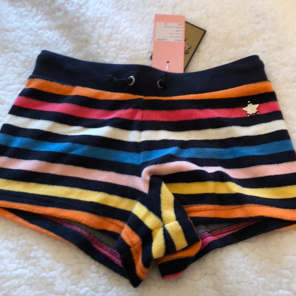 Juicy couture kids girls terry stripe shorts 10